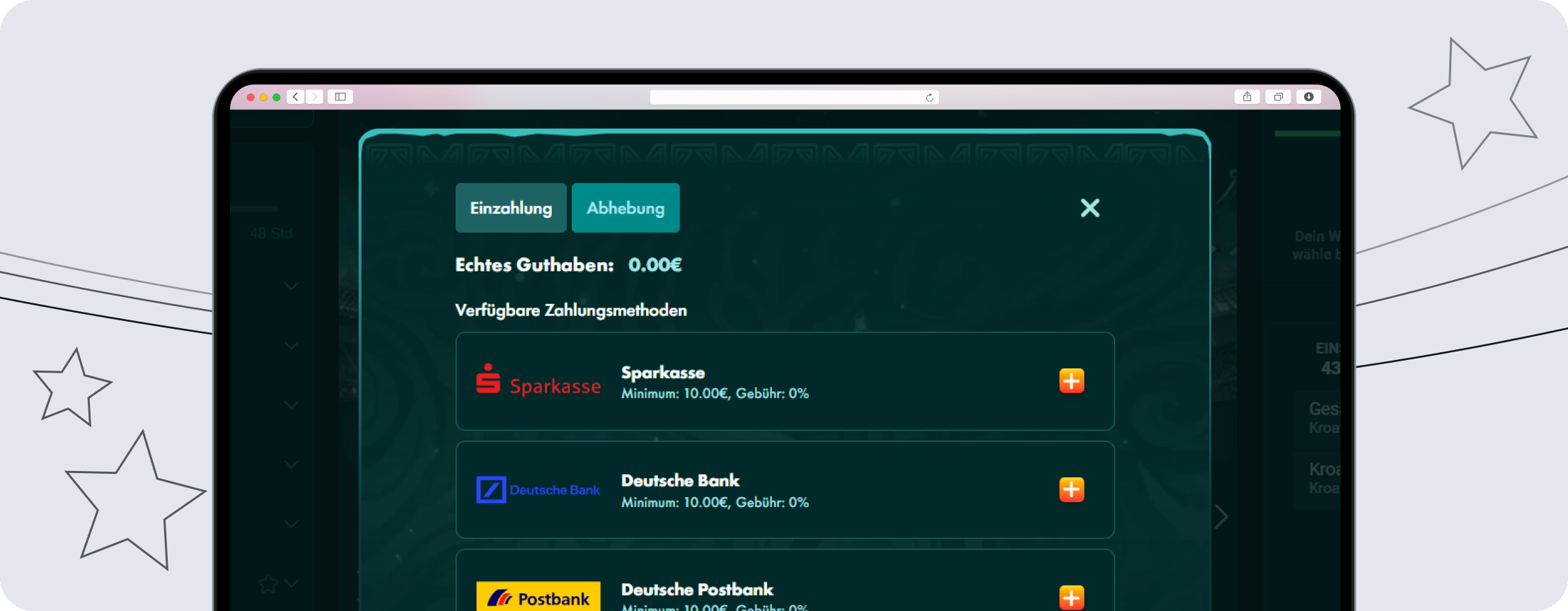 Zahlung mit deutschen Banken bei Play.io Sportwetten