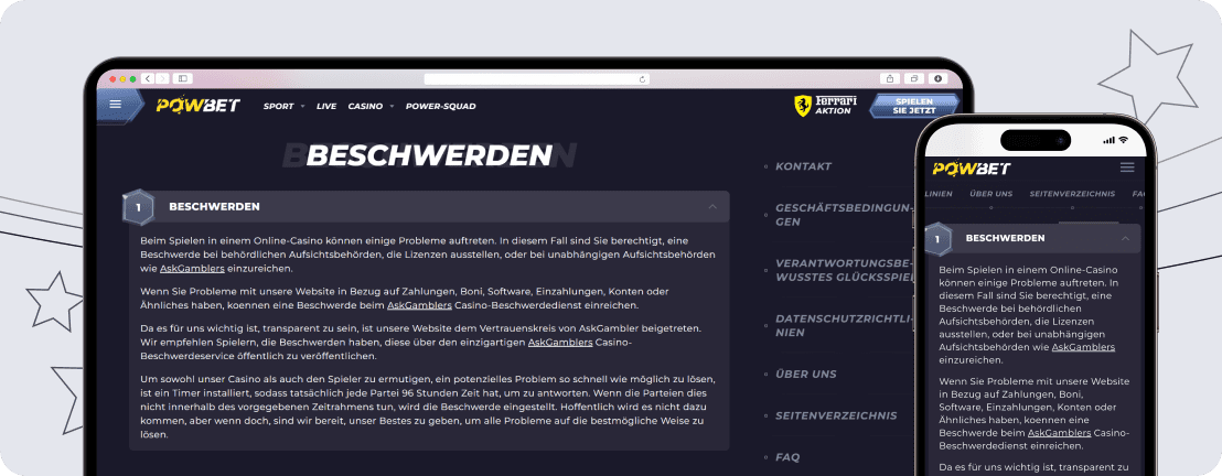 Powbet-AGB-unabhaengiger-Beschwerdeservice-fuer-Sportwetten