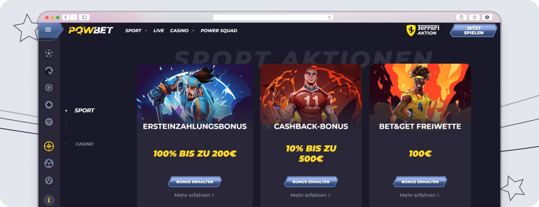 Powbet Boni