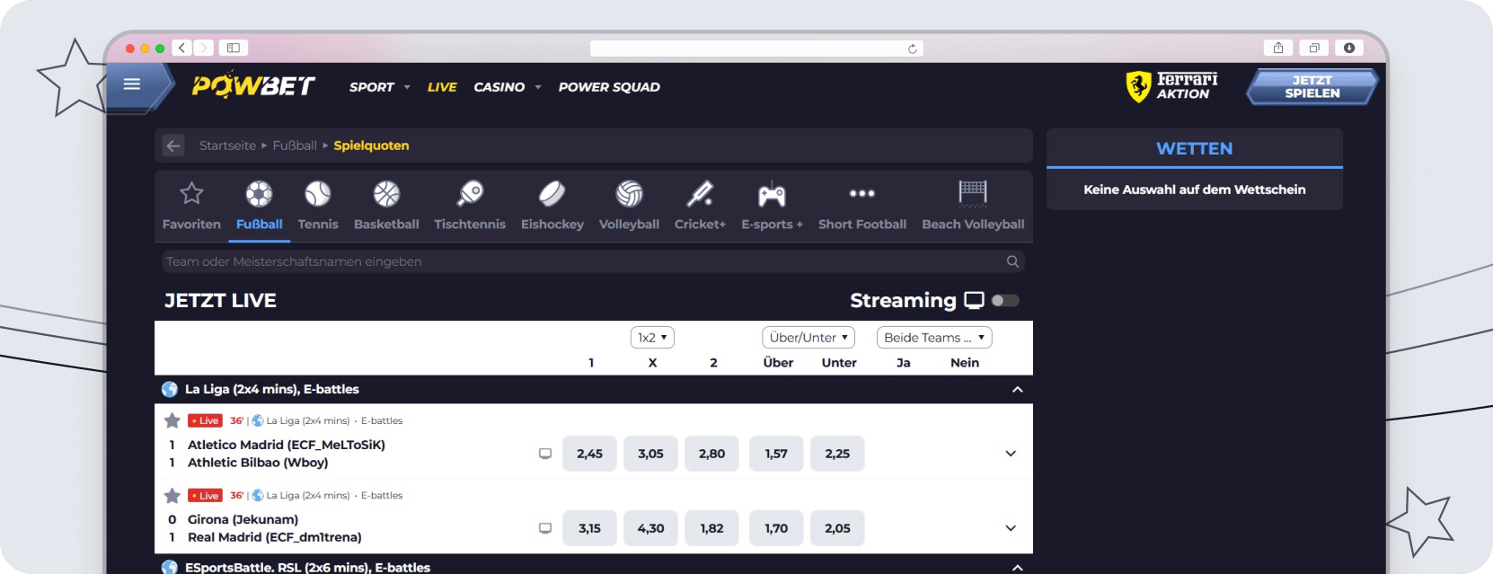 Powbet Livewetten
