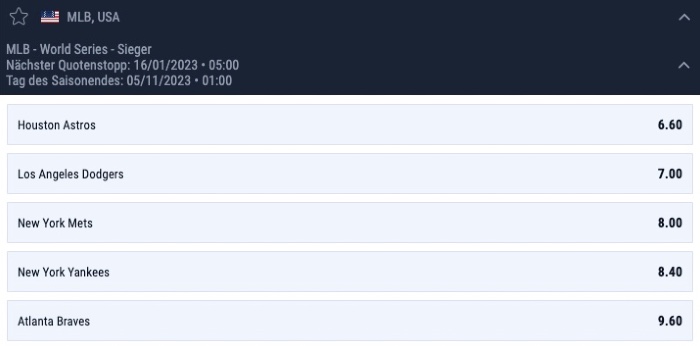 Moneyline-Wetten bei Rabona