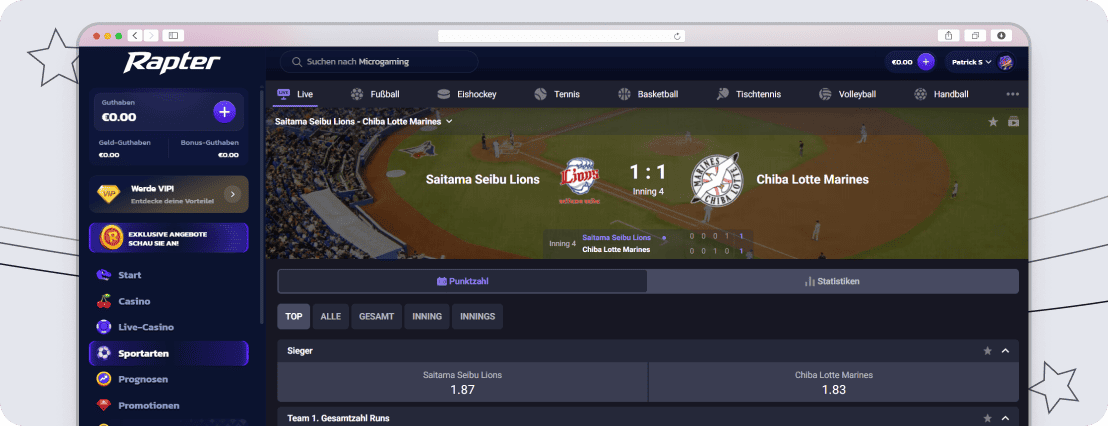 Rapter Livewetten
