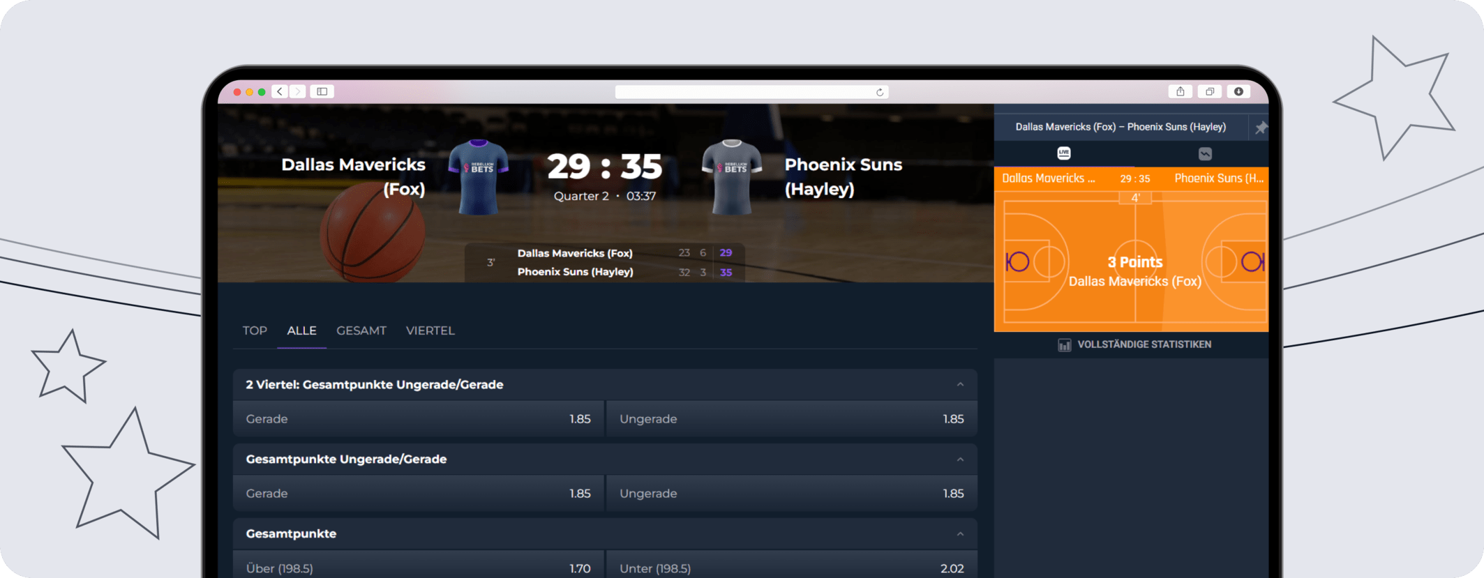 Live-Sportwetten in Echtzeit mit Animation Rebellion Casino