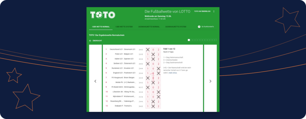 Fussballtoto – 13er Ergebniswette