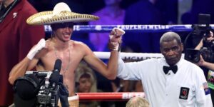 Sebastian Fundora bejubelt einen Sieg im Boxen