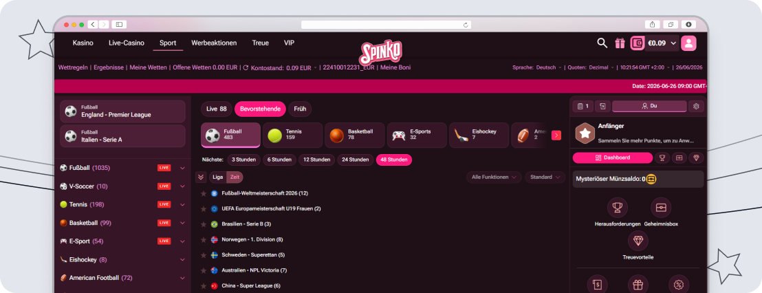 Spinko Wettangebot