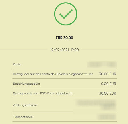 Einzahlung bei Sportaza
