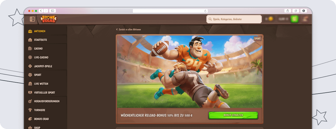 Screenshot StoneVegas Weitere Bonus