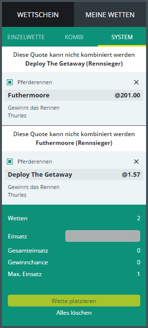 Systemwette von 1bet