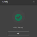 Veerbet Bonusbestätigung
