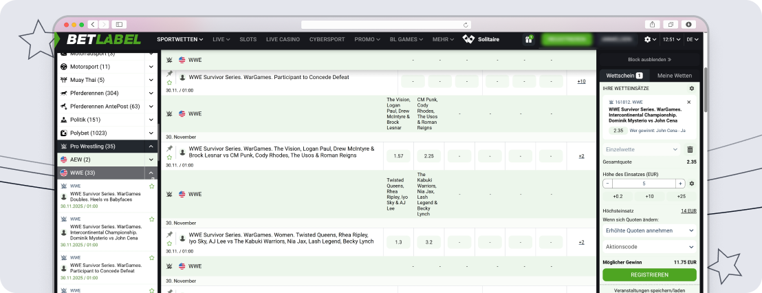 WWE Survivor Series – Wettmarkt