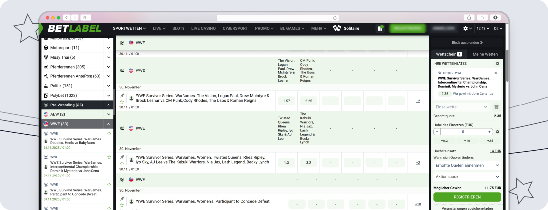 WWE Survivor Series – Wettmarkt