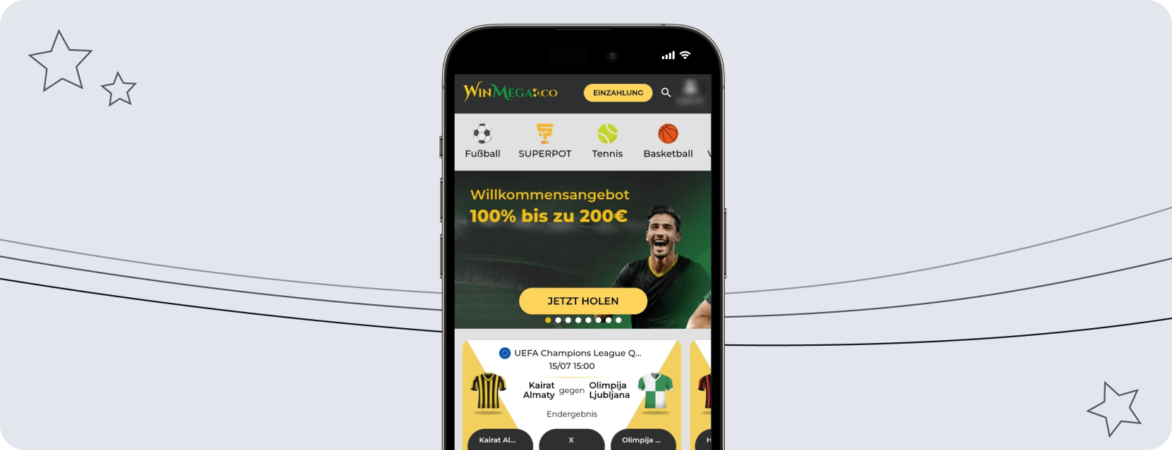 Screenshot WinMega Mobile App mobile