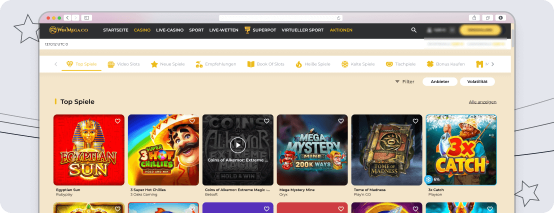 Screenshot WinMega Wettangebot