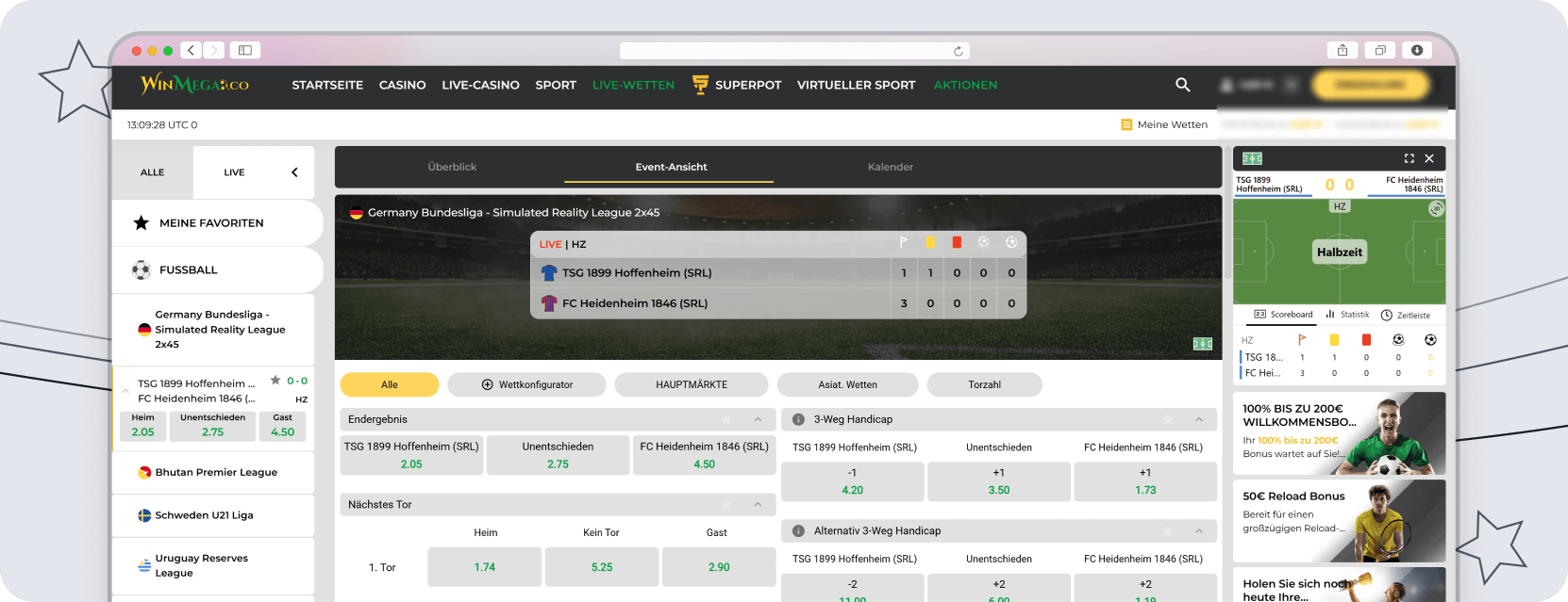 Screenshot WinMega Livewetten