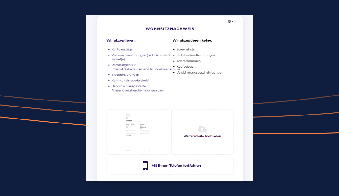 Winnerz Schritt 5 Verifizierung KYC