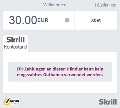 X-Bet Skrill Kontostand