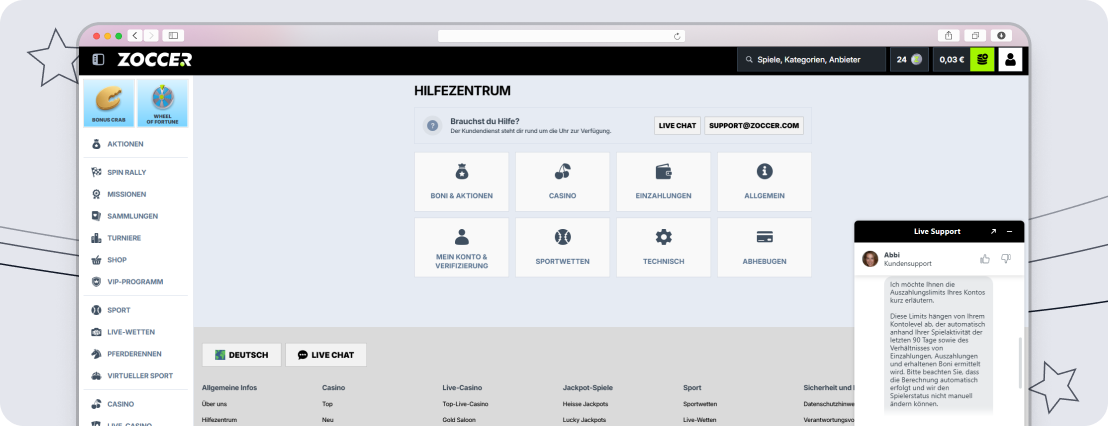 Zoccer Kundendienst
