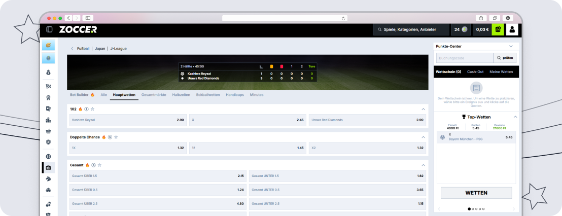 Zoccer Livewetten