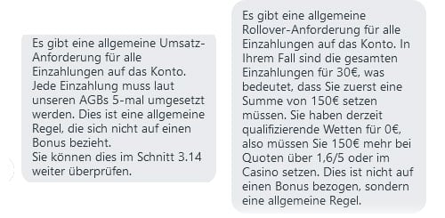 Antwort Kundenservice