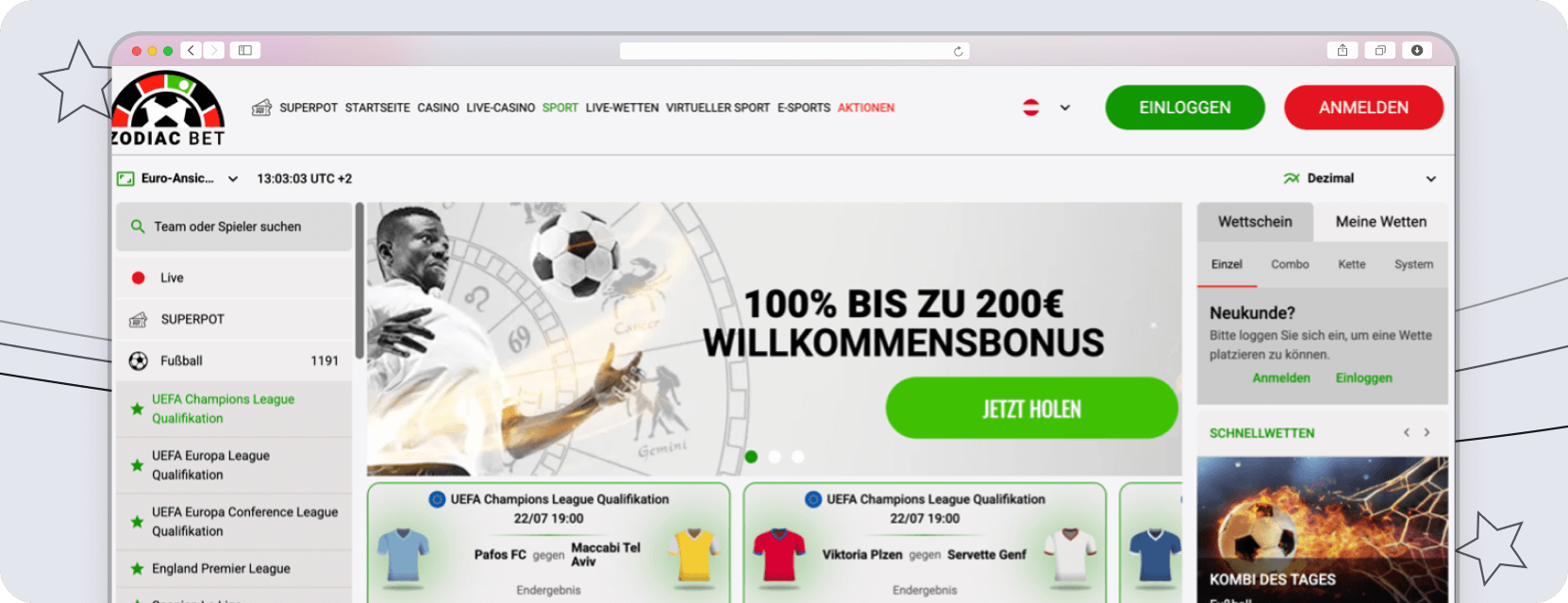 Zodiacbet Wettangebot