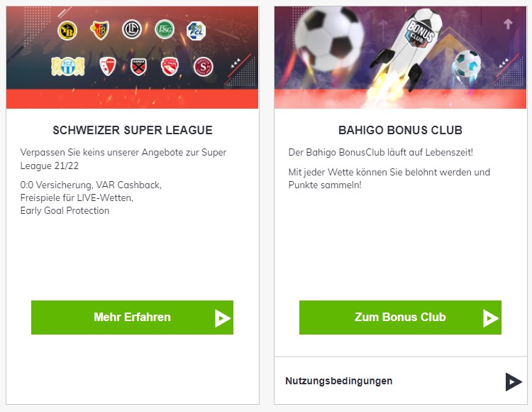 Weitere Boni bei Bahigo