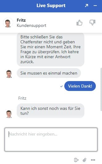 Live-Chat von Bankonbet