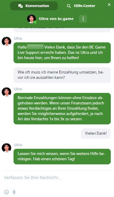 Live-Chat von BC.GAME