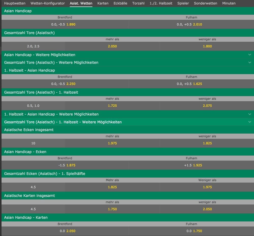 bet365 asian handicap wetten