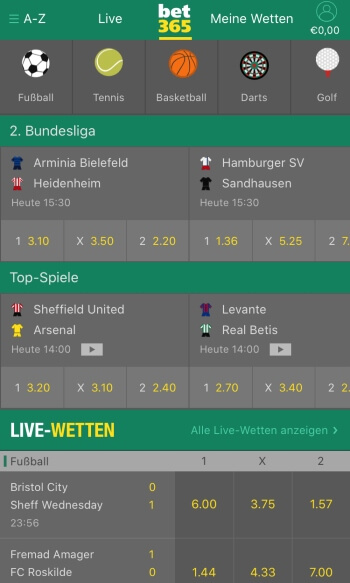 bet365 - Sportwetten-App