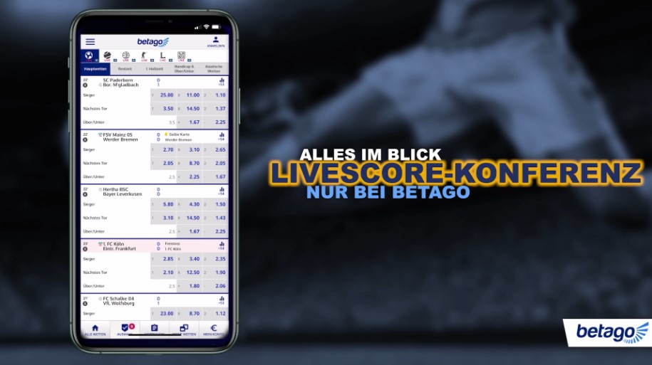 Betago LiveScore-Ticker