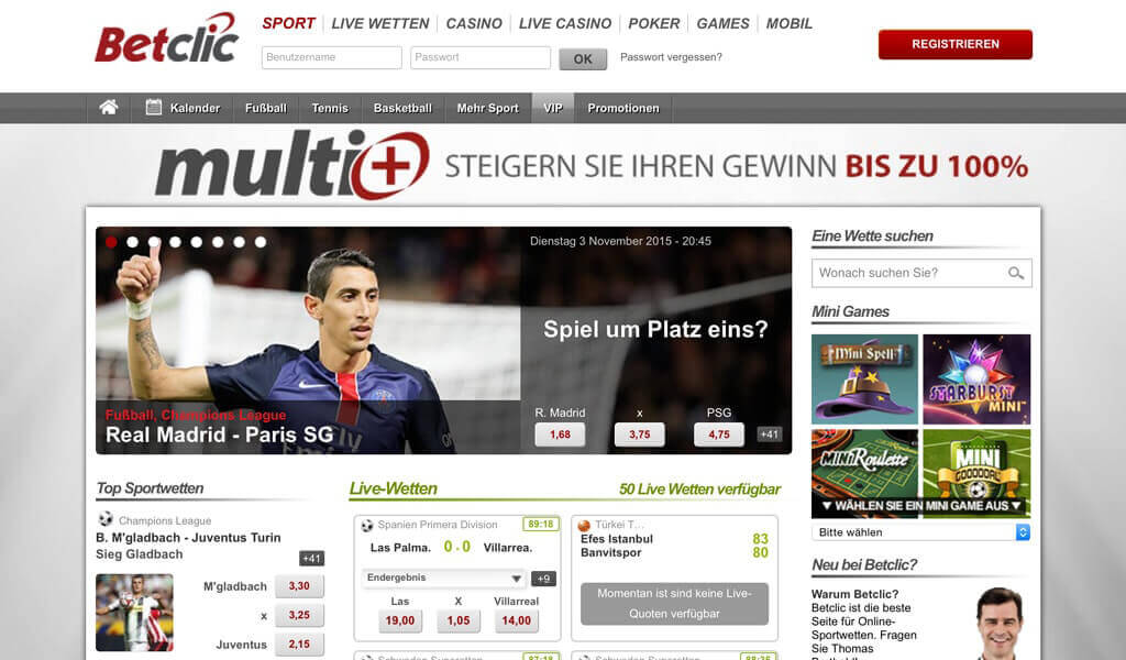 Wettangebot bei Betclic (Quelle: Betclic)