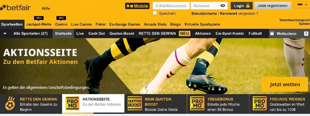 Betfair Beat the Drop – Bei Betfair anmelden
