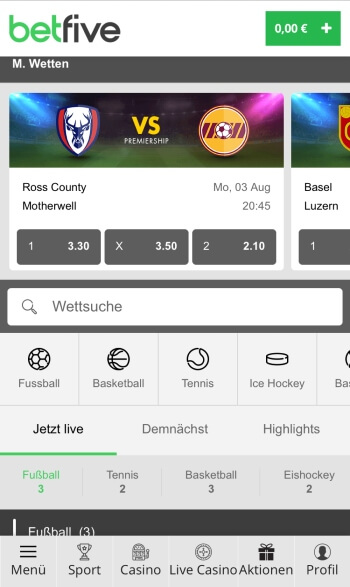 betfive Sportwetten Erfahrungen – Mobile App