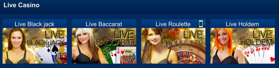 Betfred Live-Casino Angebote (Quelle: Betfred)