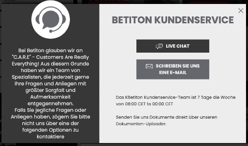 Betiton Sportwetten Erfahrungen – Support