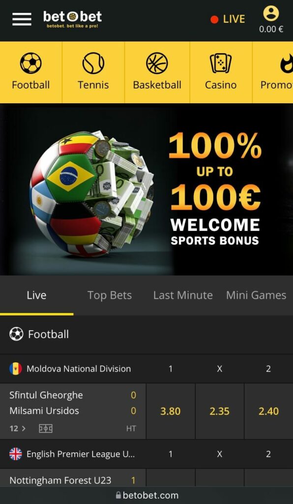 Mobile Ansicht von bet O bet