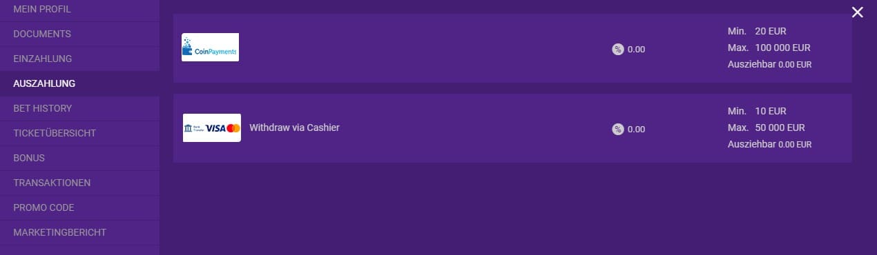 Auszahlung bei BetPlays