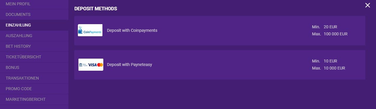 Einzahlung bei BetPlays