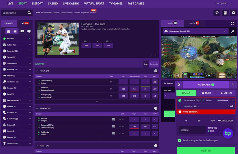 Livewetten von BetPlays