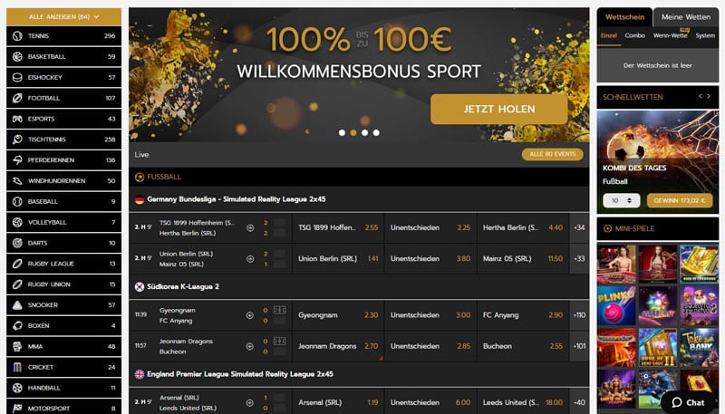 Wettangebot von Betrophy