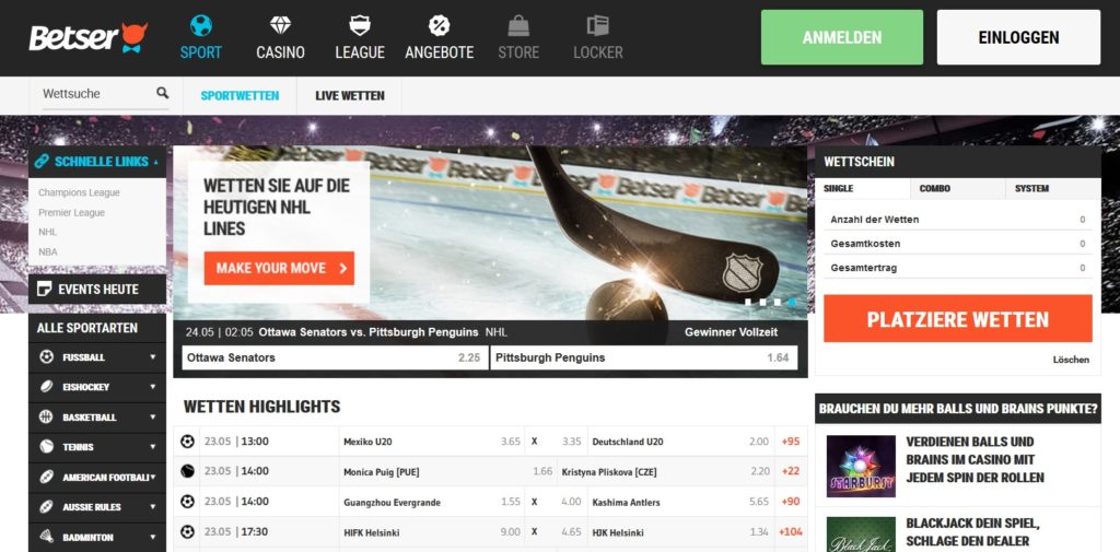 Betser Sportwetten Startseite
