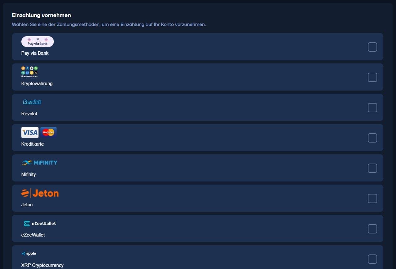 Einzahlungsmethoden von BetSofa