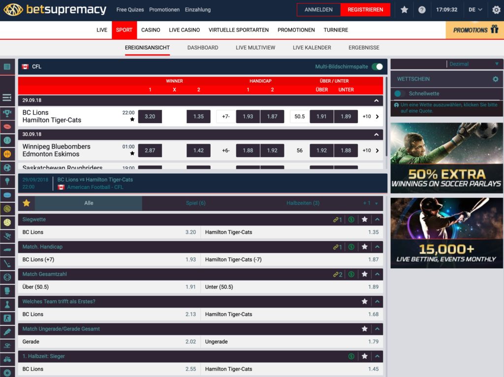 betsupremacy Sportwetten Startseite