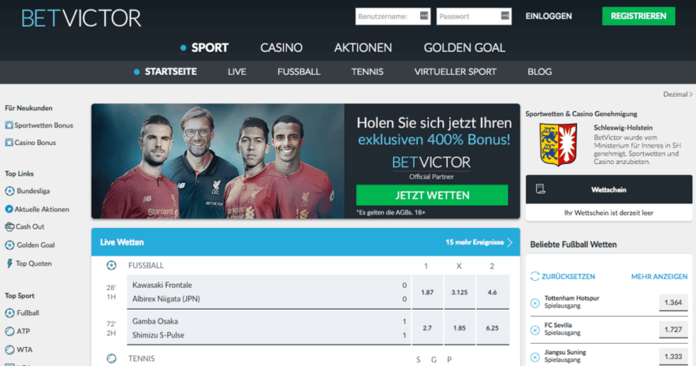 betvictor startseite 400 prozent bonus