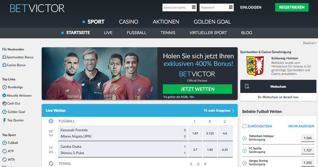 betvictor startseite 400 prozent bonus