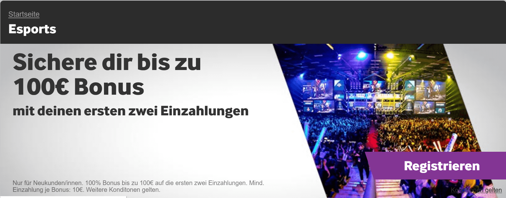 betway eSports Bonus für Neukunden