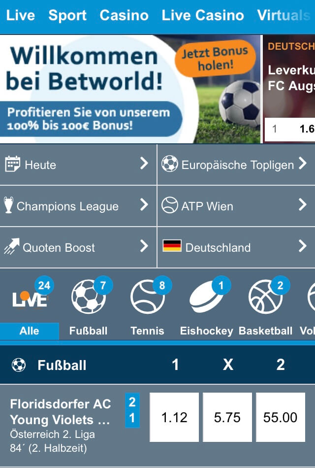 Mobile Ansicht von Betworld