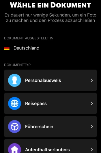 bunq – Identitätsprüfung