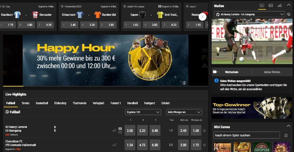 Livestream bei bwin